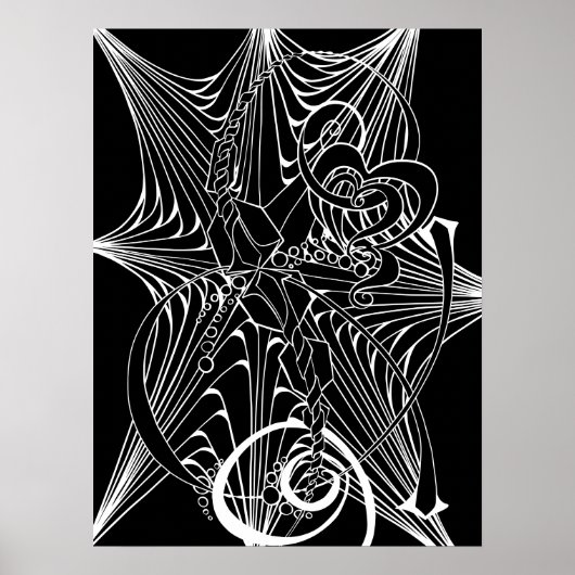 Zen Doodle Aduloring Poster mit schwarzem Hintergr (Vorne)
