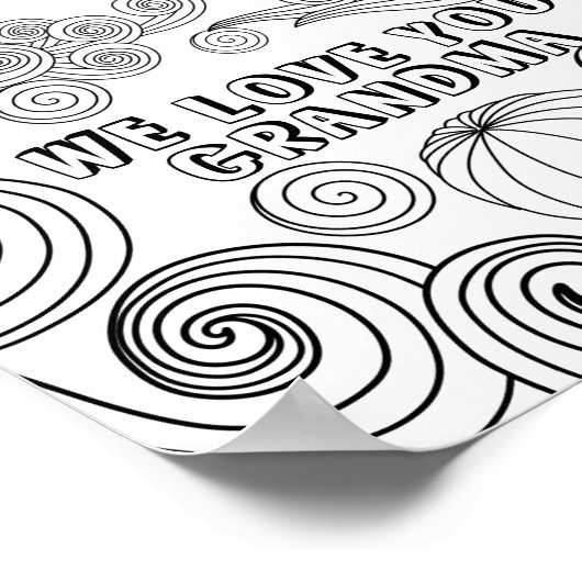 Zen Doodle Art Wirbel Ballons Erwachsene Farben Poster (Ecke)