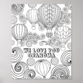 Zen Doodle Art Wirbel Ballons Erwachsene Farben Poster (Vorne)