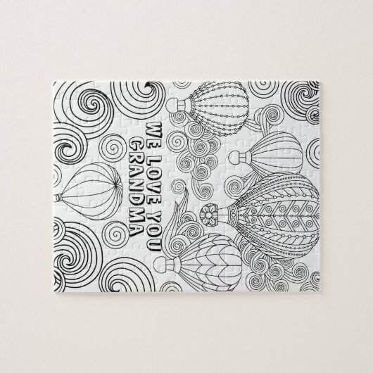 Zen Doodle Art Wirbel Ballons Erwachsene Farben Puzzle (Horizontal)