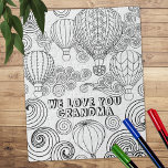 Zen Doodle Art Wirbel Ballons Erwachsene Farben Puzzle<br><div class="desc">Zen-Doodle-Kunst mit Heißluftballons und entspannenden Wirbel in Schwarz und Weiß zum Färben,  für beste Ergebnisse verwenden Sie bitte Marker oder Farbstifte.</div>