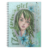 Zen Doodle Garden Girl Personalisiertes Notebook Notizblock (Vorderseite)