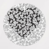 Zen-Doodle-Herz- und Blätter-Rund-Geschenkverpacku Etiketten (Design 2)