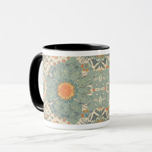 Zen Doodle Tasse - Abstraktes Mandala Design beruh (Vorderseite Links)