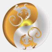 Zen Dragons Runder Aufkleber (Vorderseite)