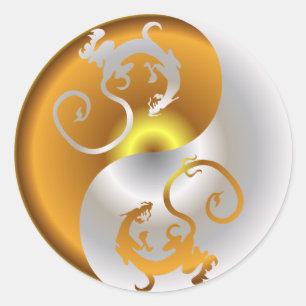 Zen Dragons Runder Aufkleber
