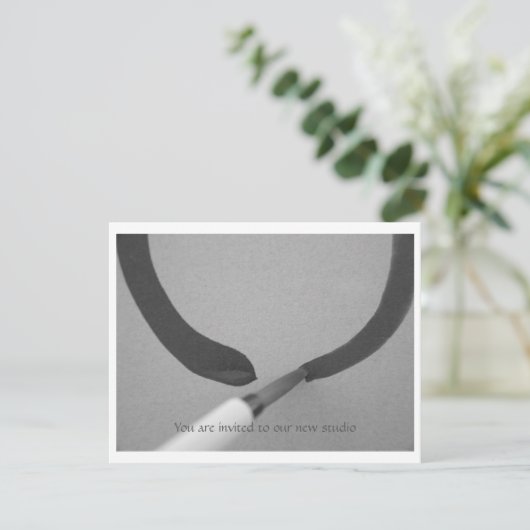 Zen Enso Calligraphy Brush Einladung (Stehend Vorderseite)