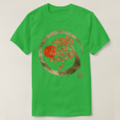 Zen Enso Circle and Golden Sakura Tree T-Shirt (Design vorne)