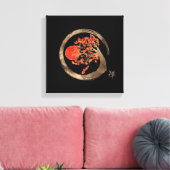 Zen Enso Circle and Golden Sakura Tremola Leinwanddruck (Insitu (Wohnzimmer))