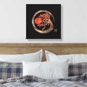Zen Enso Circle and Golden Sakura Tremola Leinwanddruck (Insitu (Schlafzimmer))