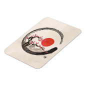 Zen Enso Circle and Sakura Tree Magnet (Linke Seite)