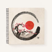 Zen Enso Circle and Sakura Tree Notizblock (Vorderseite)