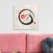 Zen Enso Circle and Sakura Tree on Leinwand (Insitu (Wohnzimmer))