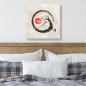 Zen Enso Circle and Sakura Tree on Leinwand (Insitu (Schlafzimmer))