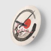 Zen Enso Circle and Sakura Tree Runde Wanduhr (Winkel)