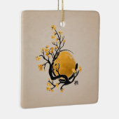 Zen Enso Circle, Golden Sun und Sakura Blossom Keramikornament (Rechts)