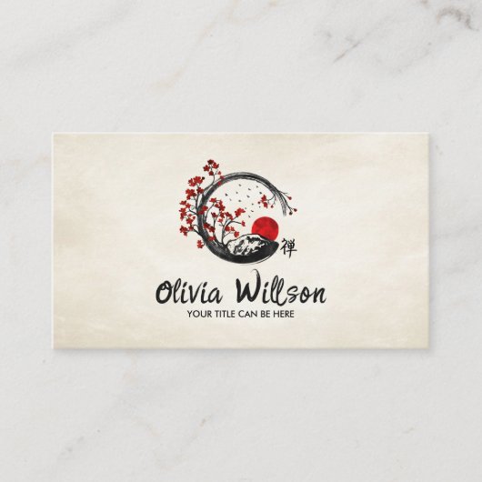 Zen Enso Circle Sakura Visitenkarte (Vorderseite)