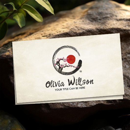 Zen Enso Circle Sakura Visitenkarte