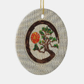 Zen Enso Circle und Bonsai Tree Mosaic Keramik Ornament (Rechts)