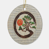Zen Enso Circle und Bonsai Tree Mosaic Keramik Ornament (Links)