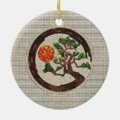 Zen Enso Circle und Bonsai Tree Mosaic Keramik Ornament (Hinten)