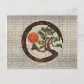 Zen Enso Circle und Bonsai Tree Mosaic Postkarte (Vorderseite)