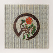 Zen Enso Circle und Bonsai Tree Mosaic Puzzle (Horizontal)