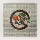 Zen Enso Circle und Bonsai Tree Mosaic Puzzle (Vertikal)