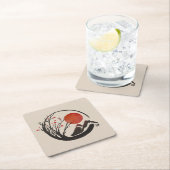 Zen Enso Circle und Sakura Baum Rechteckiger Pappuntersetzer (Vor Ort)