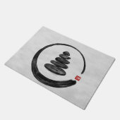 Zen Enso Circle und Zen Steine - Wasserfarbe Fußmatte (Schrägansicht)