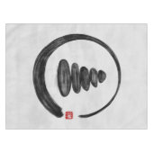 Zen Enso Circle und Zen Steine - Wasserfarbe Tischdecke (Vorderseite (Horizontal))