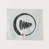 Zen Enso Circle und Zen Steine - Wasserfarbe Wandteppich (Vorderseite (Horizontal))