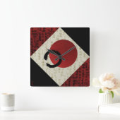 Zen Ensō Circle with Kanji Potenzial Quadratische Wanduhr (Zuhause)