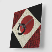 Zen Ensō Circle with Kanji Potenzial Quadratische Wanduhr (Winkel)