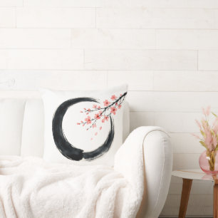 Zen-Enso-Kreis Japanische Tinten Kunst Kissen