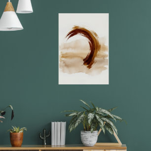 Zen Enso Kreis Pinselstrich Kunst Druck   Minimali Poster