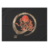 Zen Enso Kreis und goldener Kirschblüte-Baum Tischdecke (Vorderseite (Horizontal))
