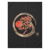 Zen Enso Kreis und goldener Kirschblüte-Baum Tischdecke (Vorderseite)