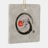 Zen Enso Kreis und Kirschblüte-Baum auf Leinwand Keramikornament (Rechts)