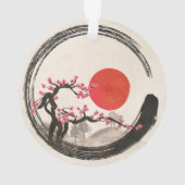 Zen Enso Kreis und Kirschblüte-Baum Ornament (Rückseite)