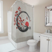 Zen Enso Kreis und Kirschblüte-Niederlassungen Duschvorhang (Beispiel)