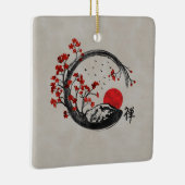 Zen Enso Kreis und Kirschblüte-Niederlassungen Keramikornament (Rechts)