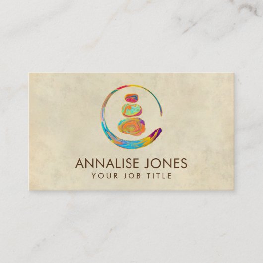 Zen-Enso-Kreis und Zen-Steine - flüssiger Marmor Visitenkarte (Vorderseite)