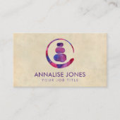 Zen-Enso-Kreis und Zen-Steine - Lila Wasserfarbe Visitenkarte (Vorderseite)