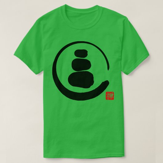 Zen-Enso-Kreis und Zen-Steine T-Shirt (Design vorne)