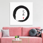 Zen Enso mit Brother Calligraphie Leinwanddruck (Insitu (Wohnzimmer))