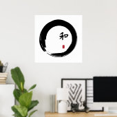 Zen Enso mit Harmony-Symbol Poster (Heimbüro)
