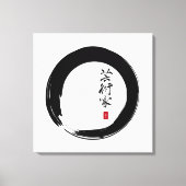 Zen Enso mit künstlerischer Kalligrafie Leinwanddruck (Vorderseite)