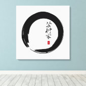Zen Enso mit künstlerischer Kalligrafie Leinwanddruck (Insitu (Holzboden))
