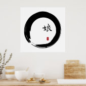 Zen Enso mit Tochter Calligraphie Poster (Küche)